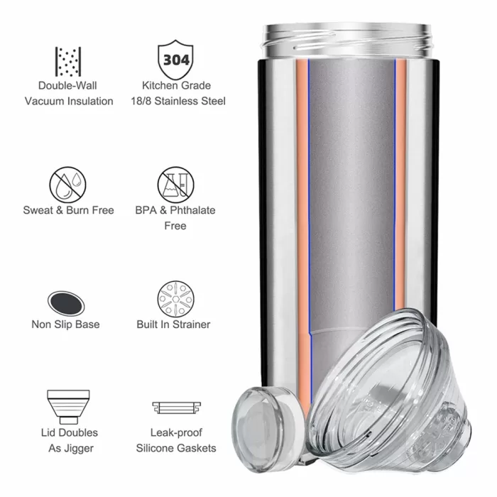 Vacuum Insulated Cocktail Shaker